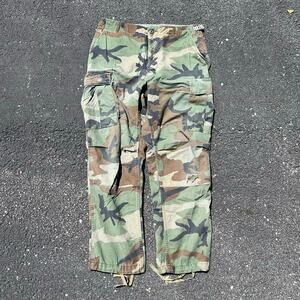 Men's Camo Cargo Pants - Green Woodland Camouflage